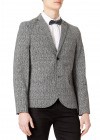 Topman Black/white Monochrome Skinny Blazer