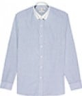 Reiss Symons Stripe With Collar Bar Shirt Blue