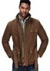 North Coast Leather Funnel Neck Belted Jacket